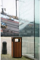 Afvalbak Vepa Bins voor buiten 36 liter zwart/houtlook-3
