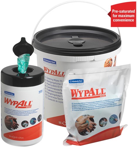 Reinigingsdoek WypAll PowerClean bus 1-laags 6x50 vel groen 7772-2