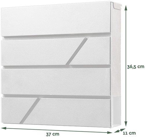 Brievenbus BRASQ PB200 Deluxe wand wit-2