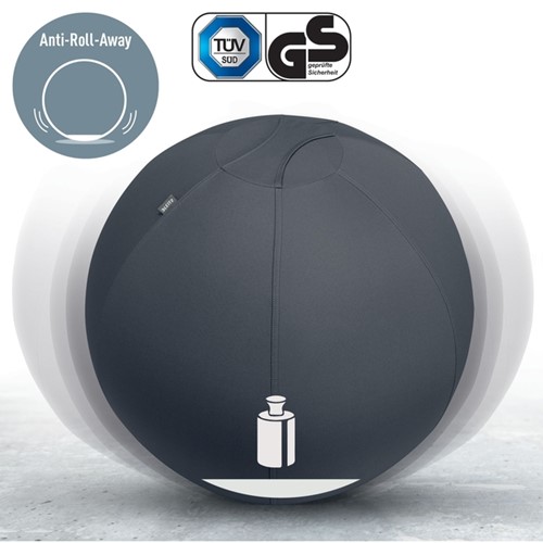 Actieve zitbal Leitz Ergo 75cm anti-rol donkergrijs-12