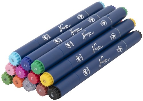 Alcoholmarkers Nassau Arts duopunt set à 12 kleuren-1
