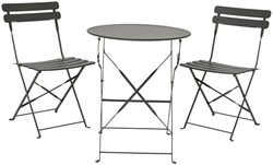 Bistroset staal 3-delig antraciet