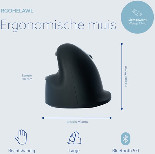 Ergonomisch muis R-Go HE Break Wireless Rechts L-3