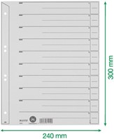 Scheidingsbladen Leitz A4 karton 200gr 6-gaats grijs 100 stuks-7