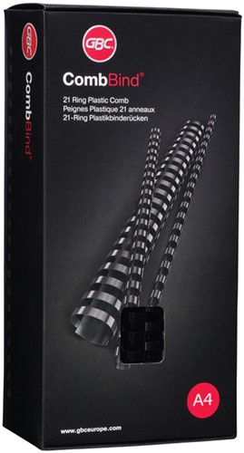 Bindrug GBC 12mm 21rings A4 blauw 100 stuks