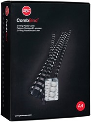Bindrug GBC 16mm 21rings A4 wit 100 stuks