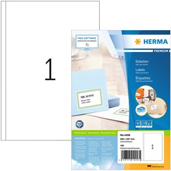 Etiket HERMA 4458 200x297mm A4 premium wit 100 stuks