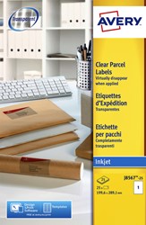 Etiket Avery J8567-25 210x297mm A4 transparant 25 stuks