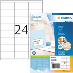 Etiket HERMA 4429 70x35mm premium wit 2400 stuks
