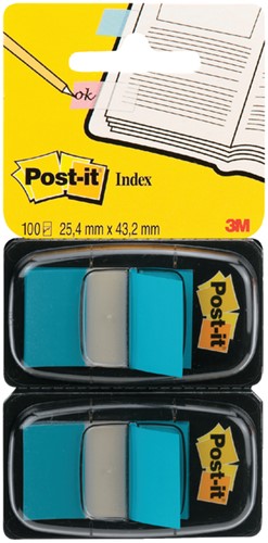 Indextabs Post-it 680 25.4x43.2mm duopack blauw 2x 50 tabs
