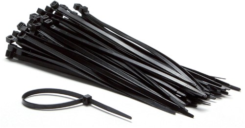 Kabelbinders IEZZY nylon 2.5x100mm D 20.5mm zwart 100 stuks
