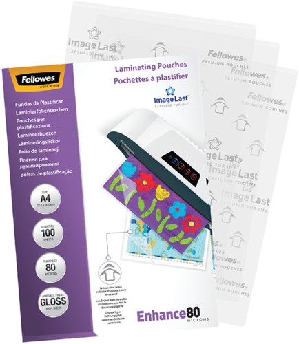 Lamineerhoes Fellowes A4 2x80micron glans 100 stuks-2