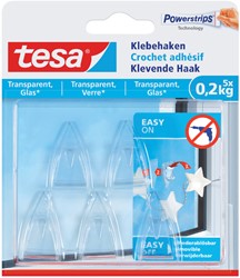 Klevende haak tesa® 0,2kg transparant 5 stuks