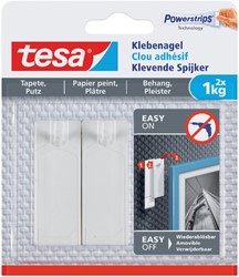 Klevende spijker tesa® behang en pleisterwerk 1kg wit 2 stuks