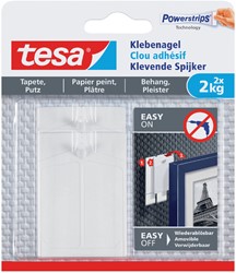 Klevende spijker tesa® behang en pleisterwerk 2kg wit 2 stuks