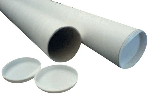 Verzendkoker CleverPack A1 650x50x1.5 met doppen wit pak à 20 stuks